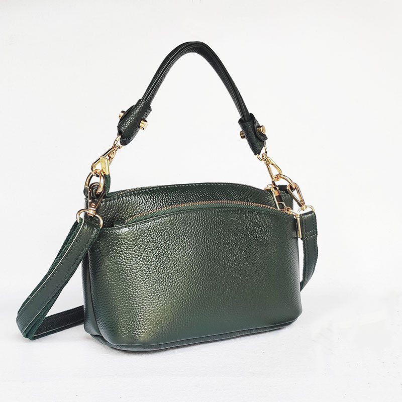 Umhängetasche für Damen ⎜ Elegante Handtasche aus hochwertigem Leder mit verstellbarem Trageriemen