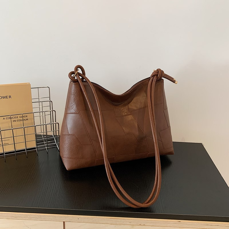 Damen Schultertasche Im Retro Design ⎜ Geräumige Umhängetasche In Klassischer Einfarbigkeit