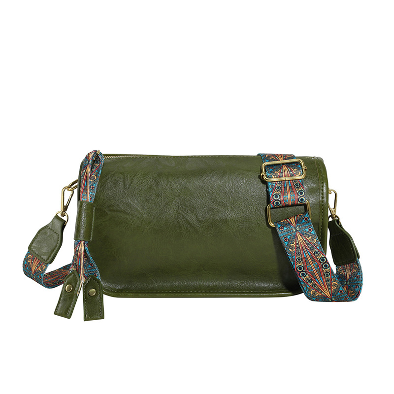 Umhängetasche für Damen ⎜ Schultertasche aus Kunstleder mit breitem Riemen für Alltag und Freizeit