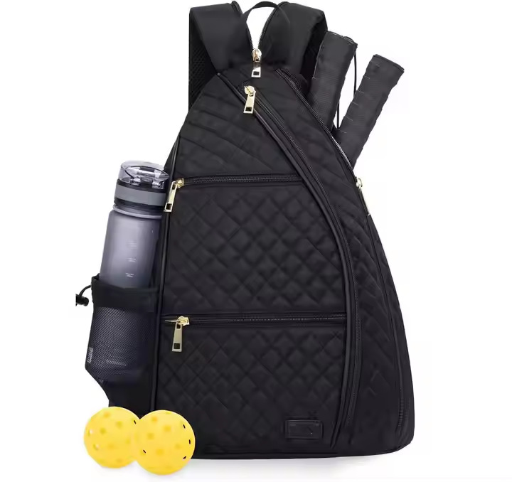 Sportlicher Rucksack für Damen ⎜ Gepolsterte Badmintontasche mit Flaschenhalter und Fächern für Outdoor-Aktivitäten
