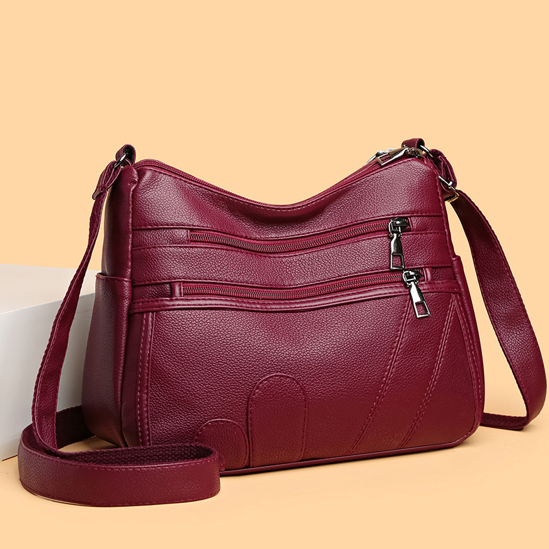 Umhängetasche für Damen ⎜ Vielseitige Schultertasche mit Reißverschlüssen und großem Stauraum für Alltag und Freizeit