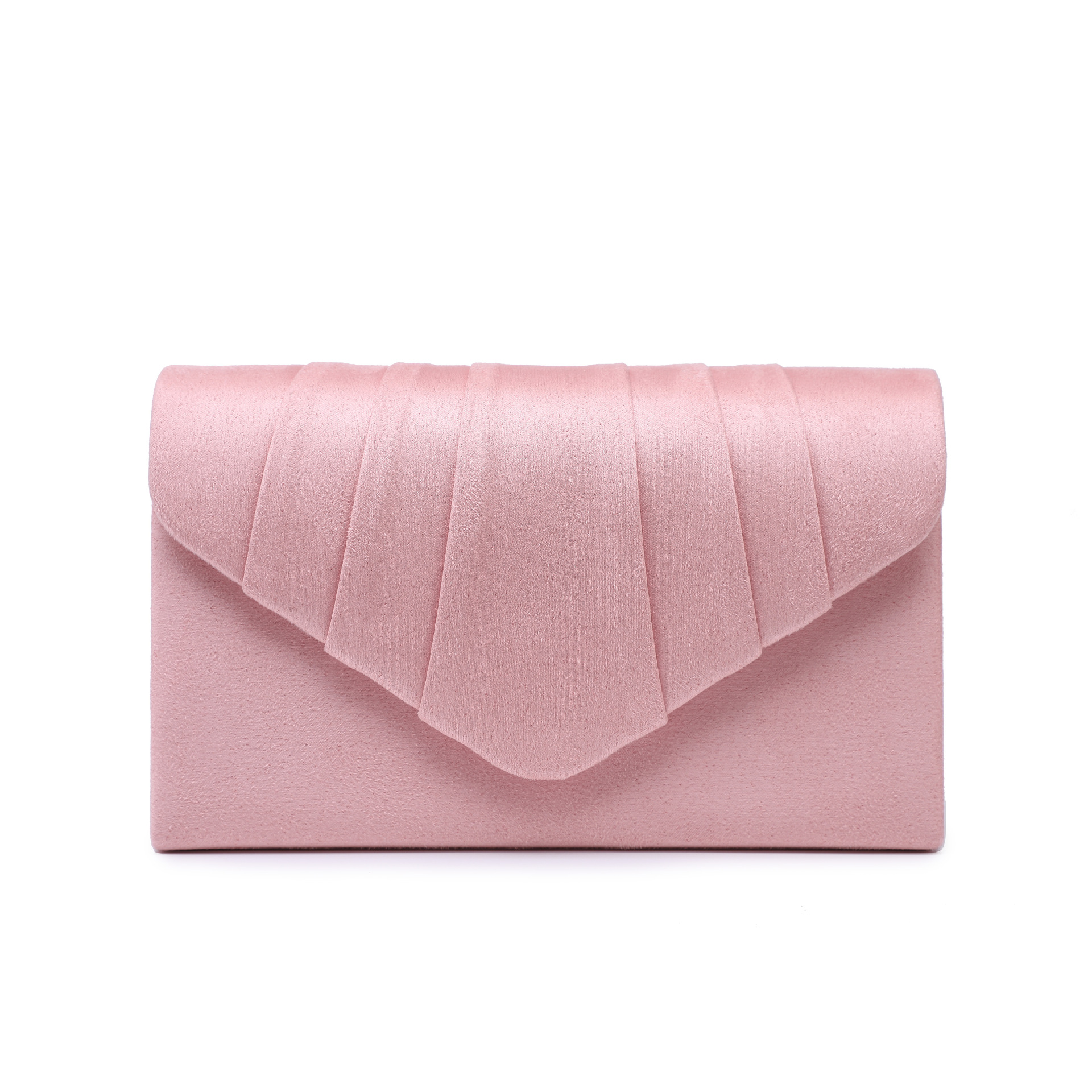 Abendtasche für Damen ⎜ Elegante Clutch aus Samt mit Faltendesign und Kettenriemen für festliche Anlässe und Partys