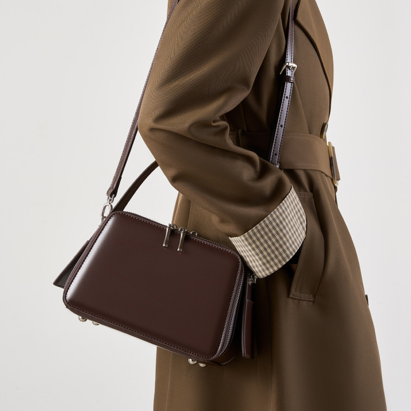 Damen Umhängetasche mit Reißverschluss ⎜ Elegante Handtasche für Büro und Alltag