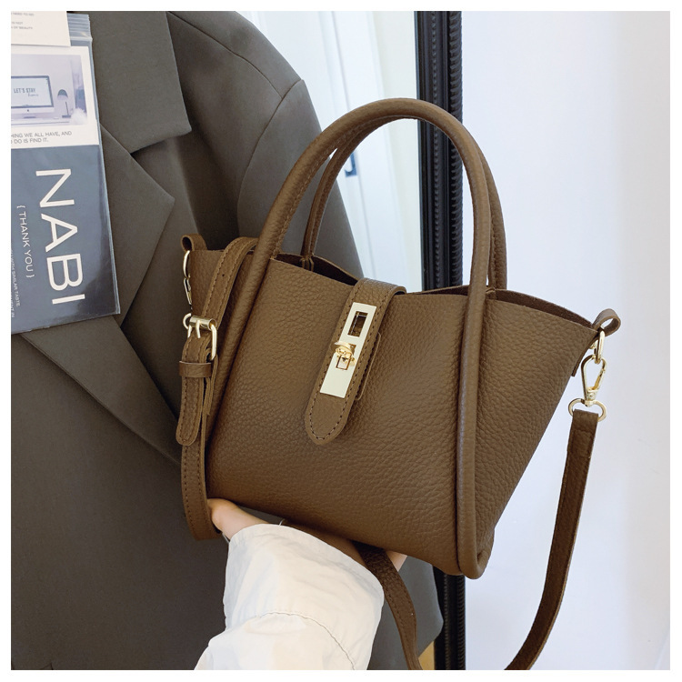 Damen Handtasche im Bucket-Stil ⎜ Vielseitige Schultertasche mit Tragegriff und Abnehmbarem Umhängegurt