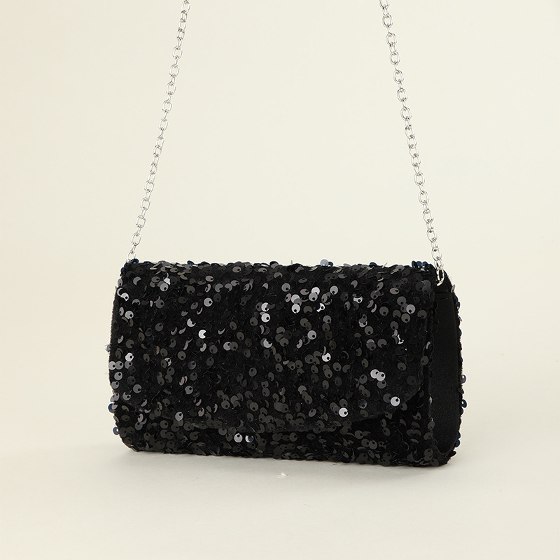Abendtasche für Damen ⎜ Glitzernde Clutch mit Pailletten und Kettenträger für Party und festliche Anlässe