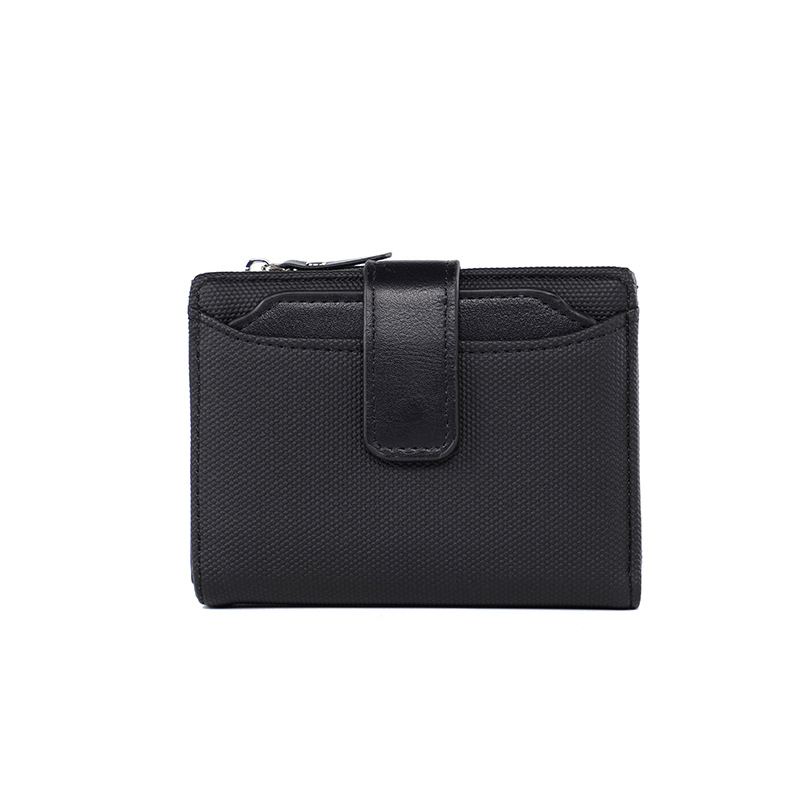 Damen Geldbörse in Uni-Farben ⎜ Kompakte Brieftasche mit Druckknopf und Reißverschluss für Karten und Münzen