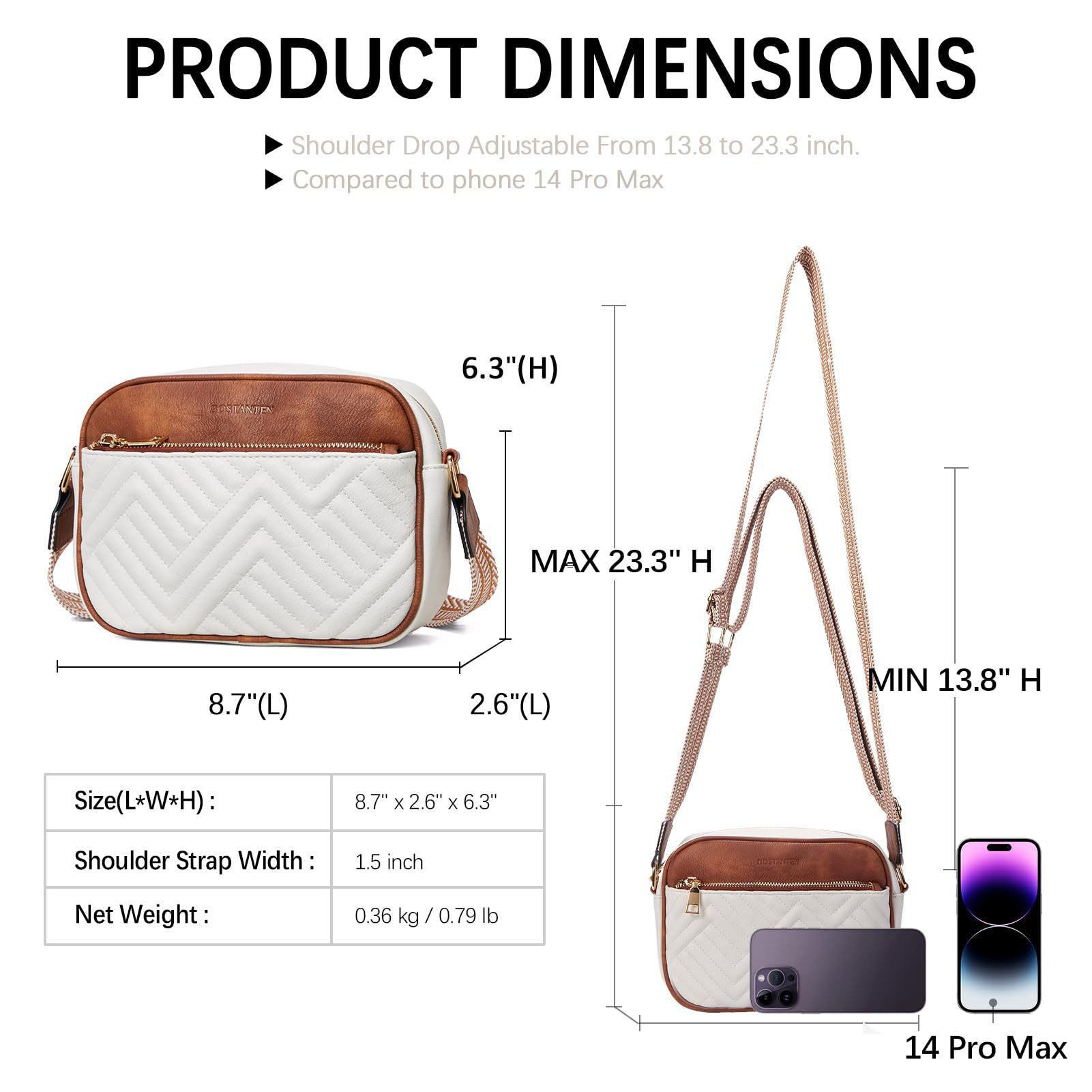Schultertasche für Damen ⎜ Modische Umhängetasche im Geometrie-Design mit verstellbarem Schultergurt