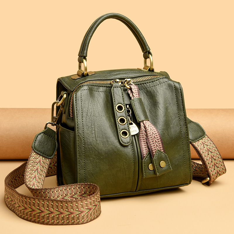 Umhängetasche für Damen ⎜ Kompakte Schultertasche mit mehreren Fächern und breitem Riemen für Alltag und Reisen