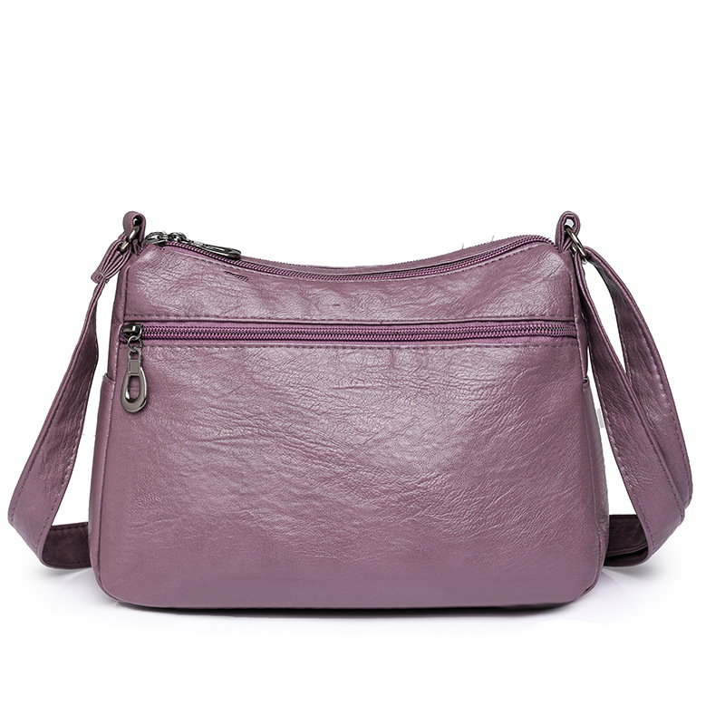 Umhängetasche für Damen ⎜ Leichte Schultertasche aus Kunstleder mit Reißverschluss für den Alltag