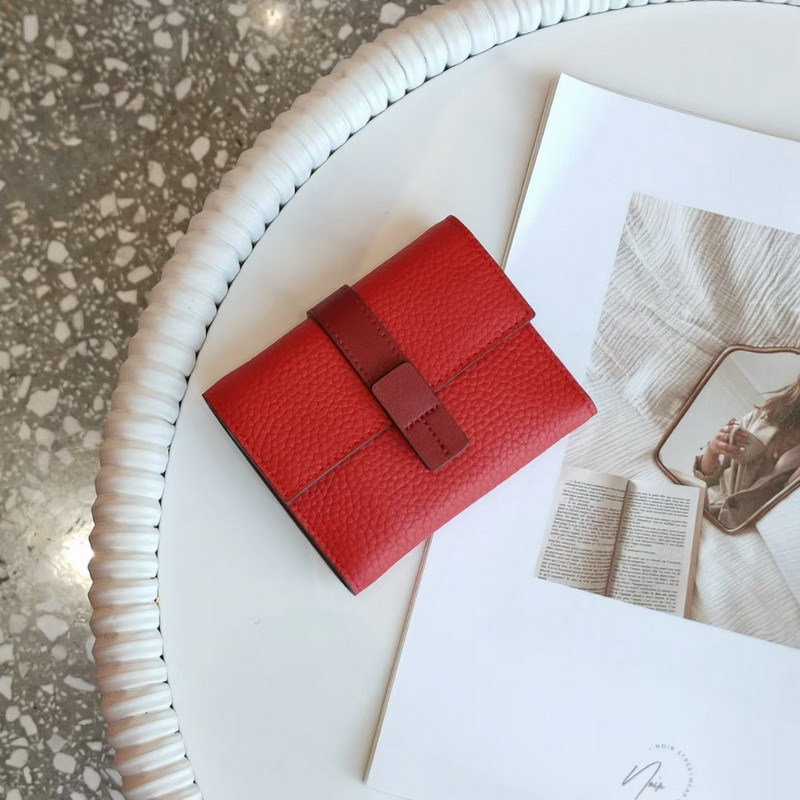 Damen Geldbörse aus Echtleder ⎜ Kurze Brieftasche mit Farbkontrast und mehreren Kartenfächern für den Alltag