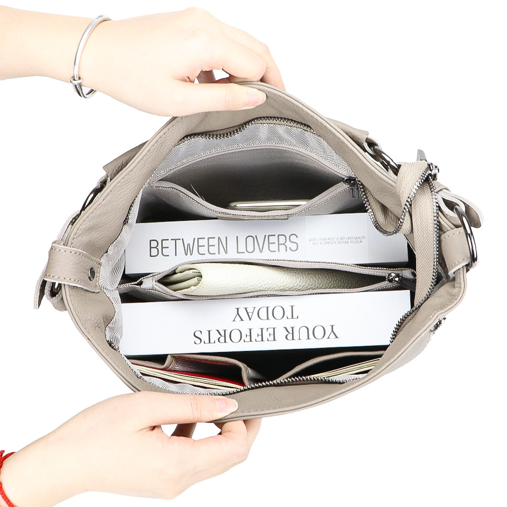 Shopper Tasche für Damen ⎜ Geräumige Schultertasche aus Lederoptik mit Reißverschluss und praktischem Tragekomfort