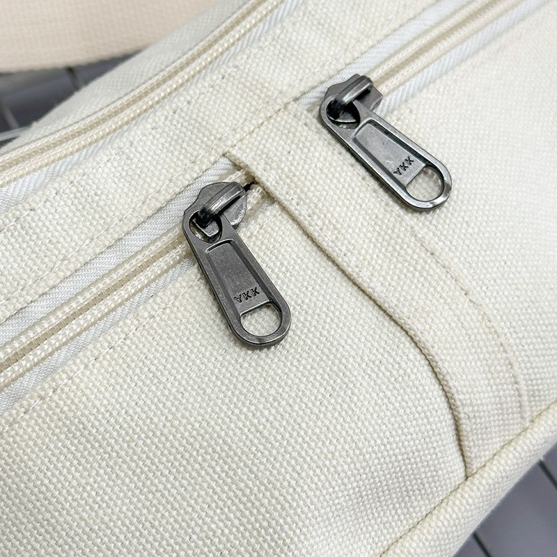 Bauchtasche für Damen ⎜ Schlichte Gürteltasche aus Canvas mit Reißverschlussfächern für Handy und Alltag