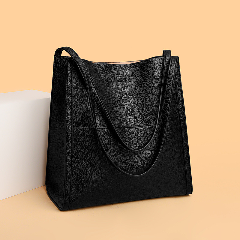 Damen Tragetasche ⎜ Große Schultertasche in Lederoptik für Büro, Einkauf und Alltag