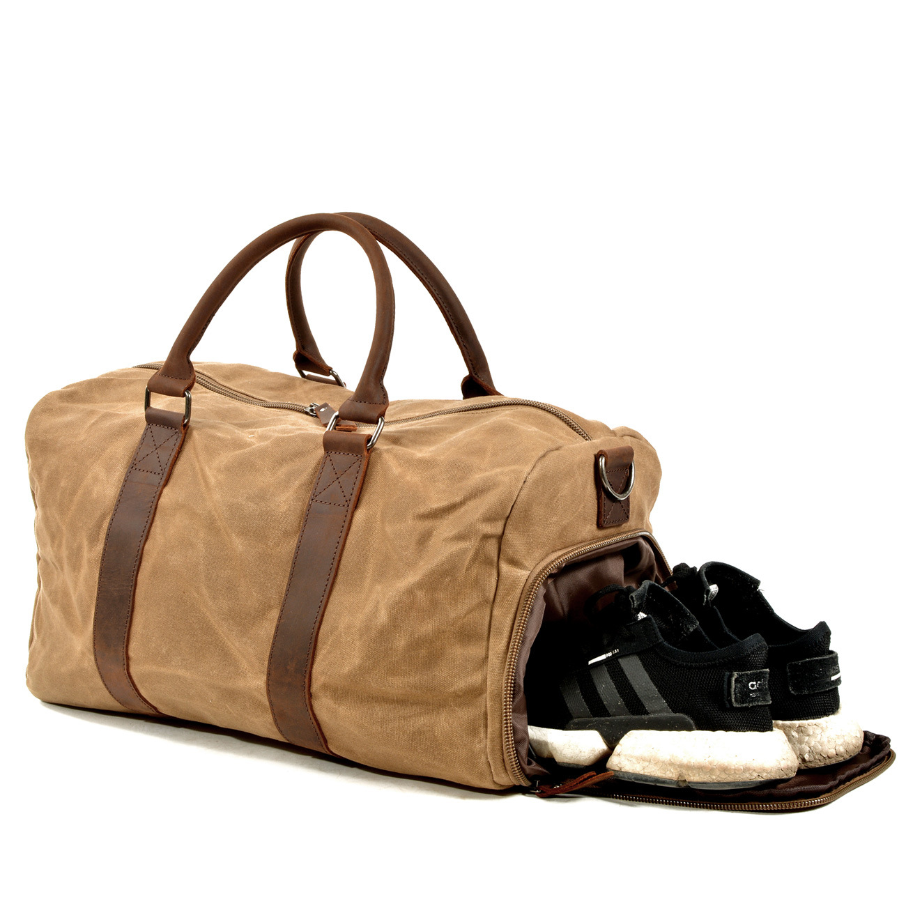 Canvas Reisetasche für Herren ⎜ Robuste Sporttasche mit großen Fächern und Tragegriffen