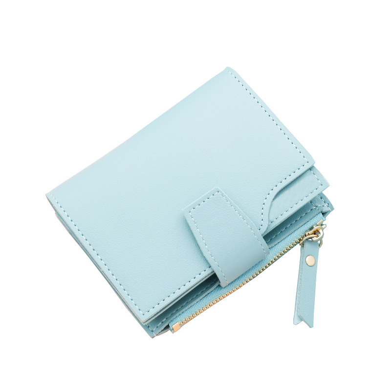 Damen Geldbörse mit Reißverschluss ⎜ Kurze Brieftasche mit mehreren Kartenfächern und schlichtem Design