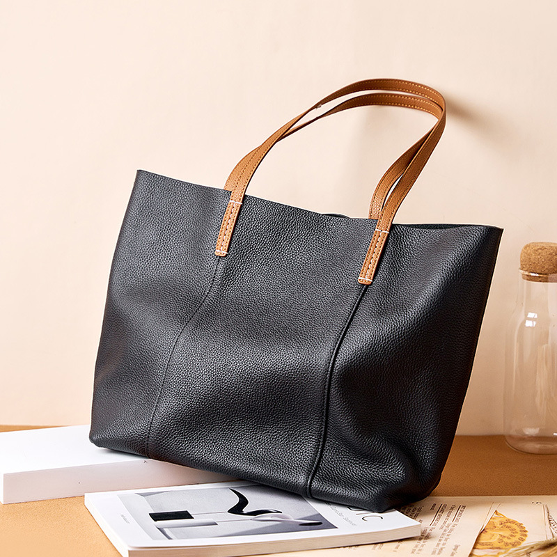 Shopper Tasche für Damen ⎜ Hochwertige Tragetasche aus Lederoptik mit langen Henkeln für Alltag und Büro