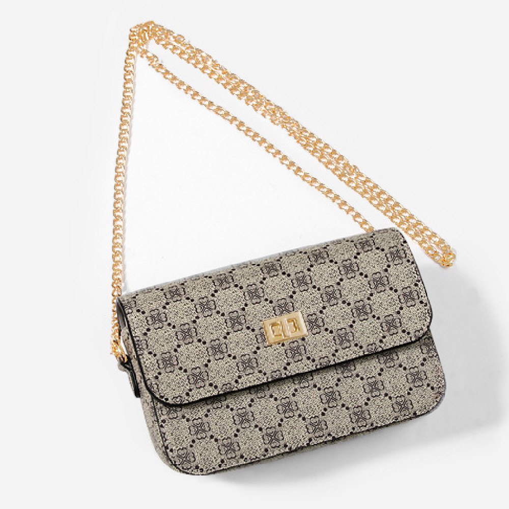 Umhängetasche für Damen ⎜ Bedruckte Schultertasche mit Kettenriemen und großer Kapazität für Alltag und Ausgehen