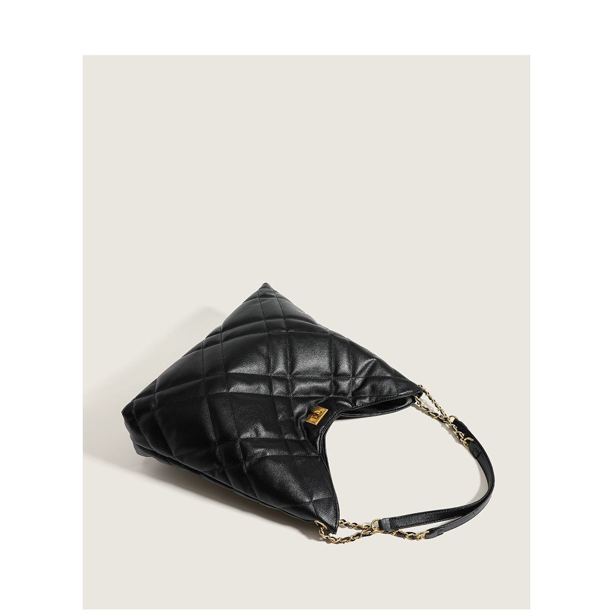 Shopper Tasche für Damen ⎜ Klassische Schultertasche mit Rautenmuster und Kettenriemen für Büro und Alltag