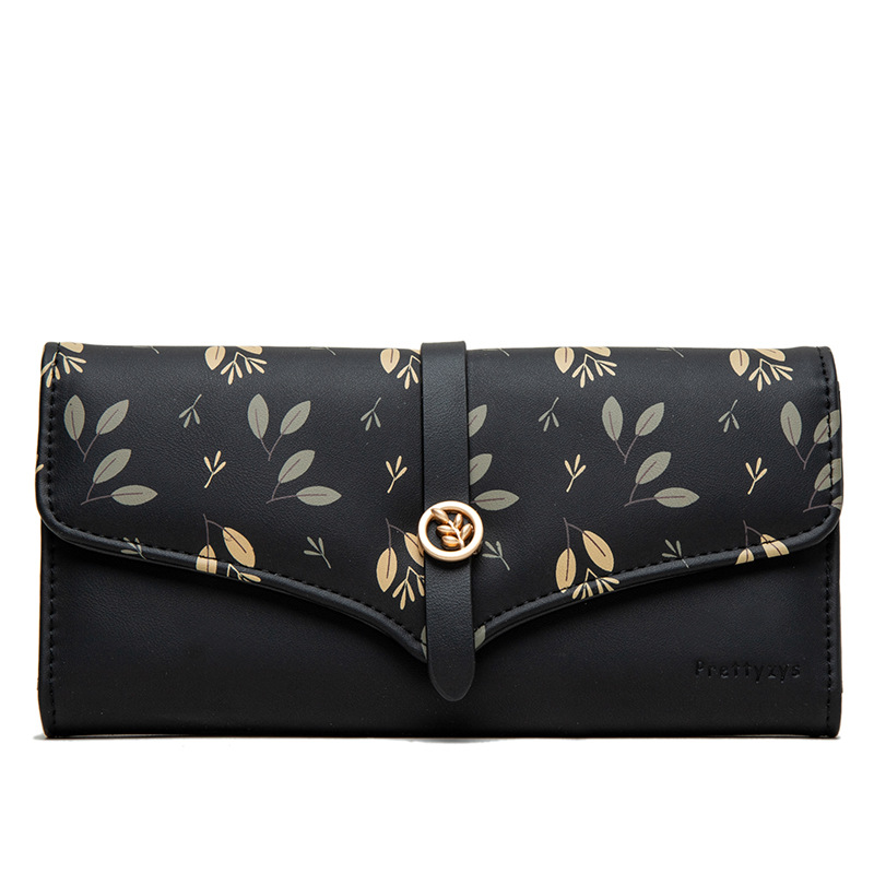 Clutch für Damen ⎜ Bedruckte Langbörse mit Druckknopf und großem Stauraum für Karten und Bargeld