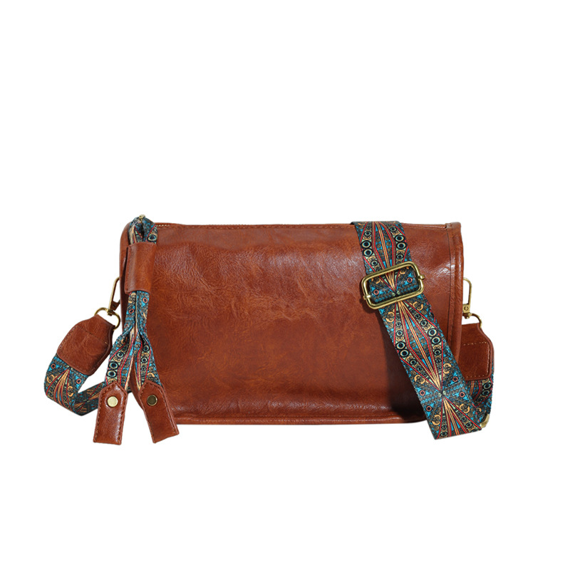 Umhängetasche für Damen ⎜ Schultertasche aus Kunstleder mit breitem Riemen für Alltag und Freizeit