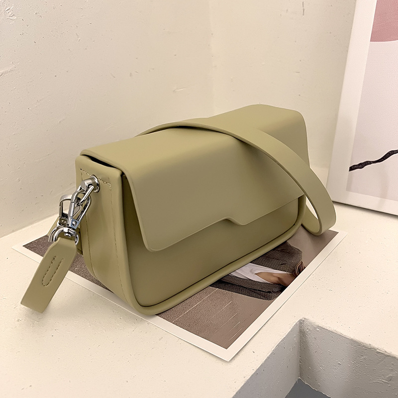 Schultertasche für Damen ⎜ Schlichte Baguette-Form mit verstellbarem Riemen für Alltag und Freizeit