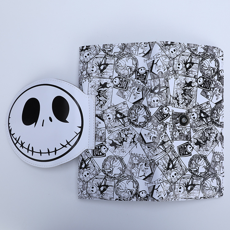 Damen Clutch-Geldbörse mit Totenkopf-Design ⎜ Lange Brieftasche mit Druckknopfverschluss und Kartenfächern