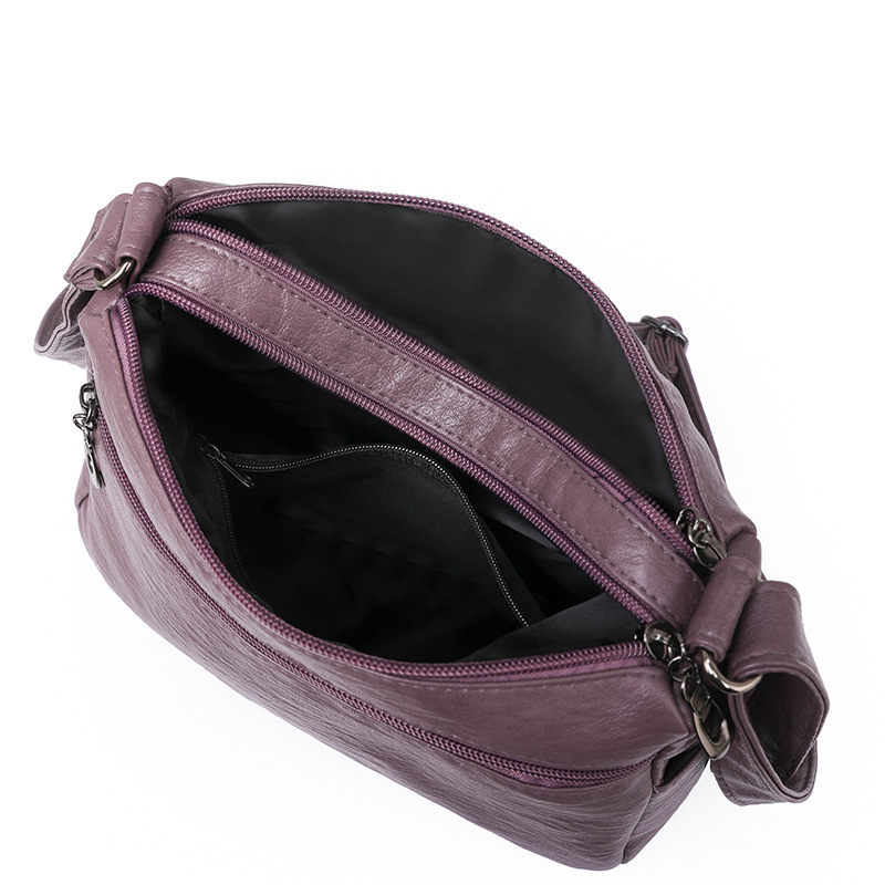 Umhängetasche für Damen ⎜ Leichte Schultertasche aus Kunstleder mit Reißverschluss für den Alltag