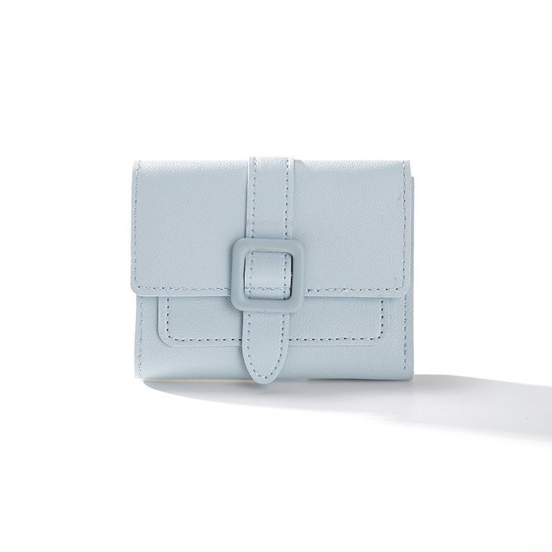 Damen Geldbörse mit Schnallenverschluss ⎜ Kompakte Brieftasche mit mehreren Kartenfächern und modernem Design
