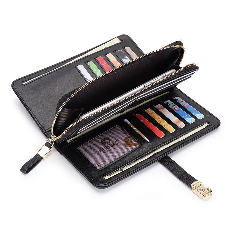Damen Geldbörse mit Reißverschluss ⎜ Große Clutch mit Handyfach und viel Stauraum für Karten und Bargeld