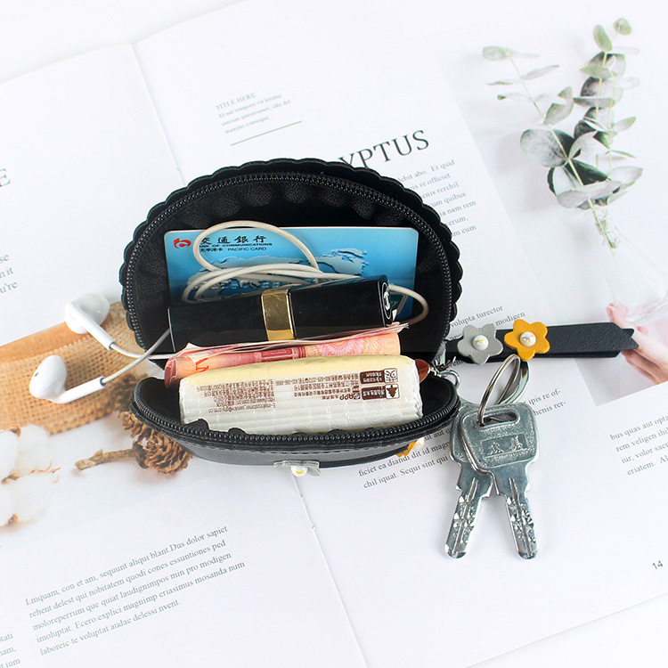 Damen Münzbörse mit Schlüsselring ⎜ Kompakte Tasche mit Reißverschluss und wasserabweisendem Design