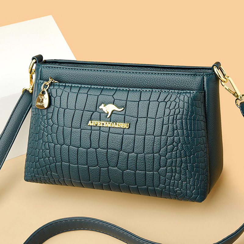 Elegante Crossbody-Tasche für Damen ⎜ Hochwertige Schultertasche im zeitlosen Krokodilmuster