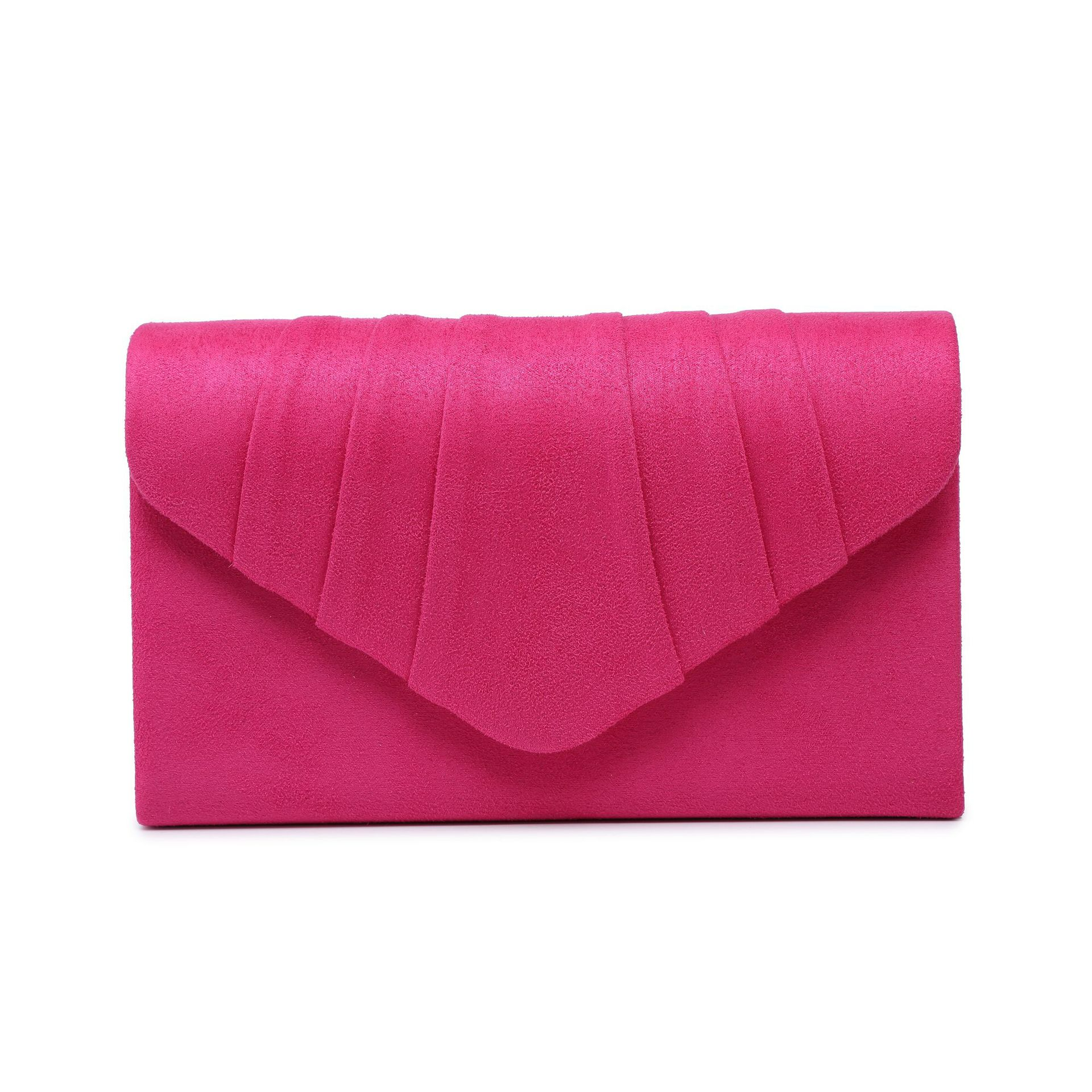 Abendtasche für Damen ⎜ Elegante Clutch aus Samt mit Faltendesign und Kettenriemen für festliche Anlässe und Partys