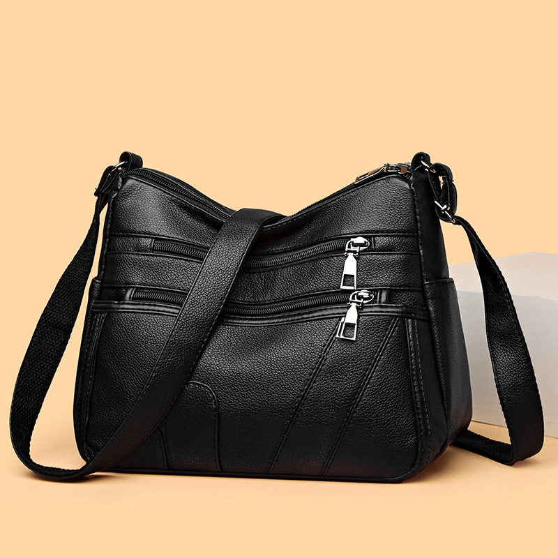 Umhängetasche für Damen ⎜ Vielseitige Schultertasche mit Reißverschlüssen und großem Stauraum für Alltag und Freizeit