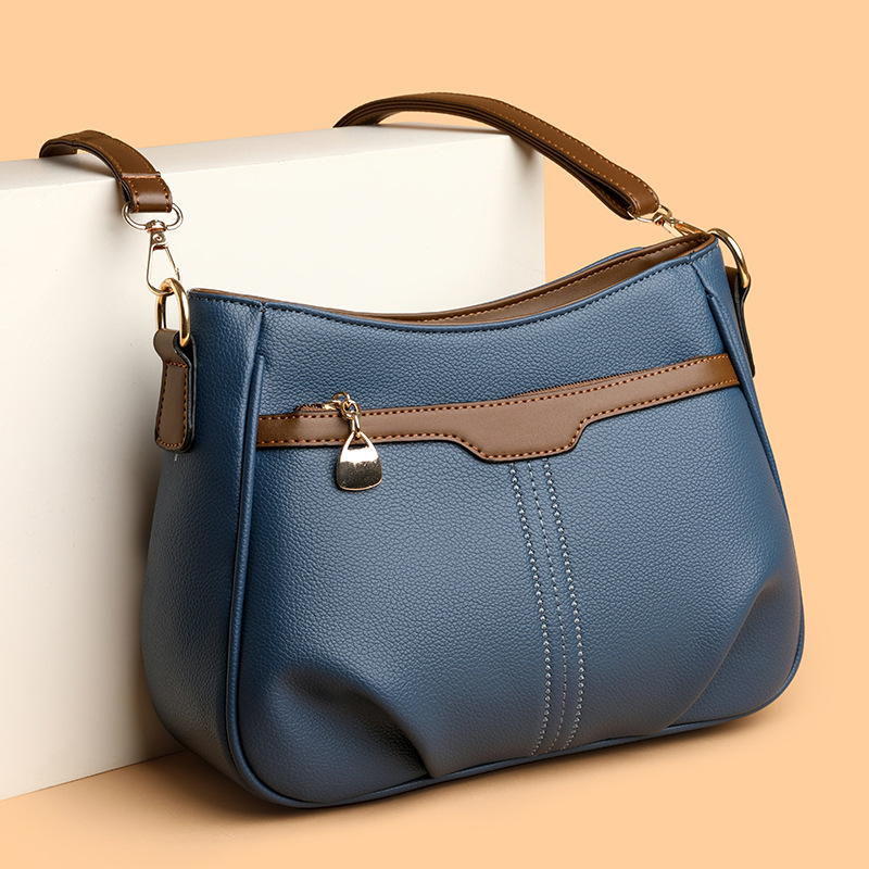 Umhängetasche für Damen ⎜ Elegante Schultertasche aus Kunstleder mit Reißverschlussfach und verstellbarem Riemen