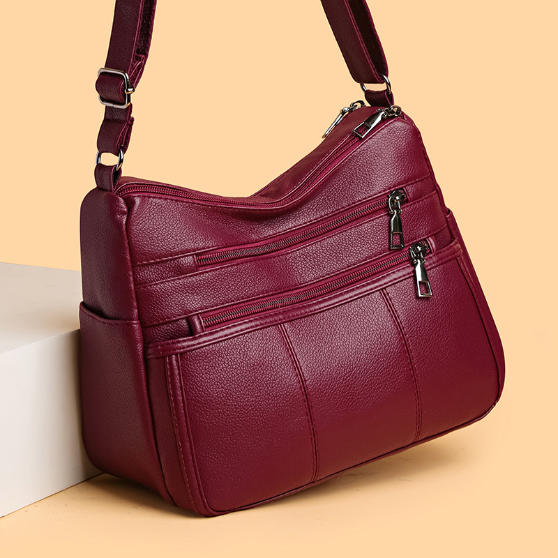 Schultertasche für Damen ⎜ Praktische Umhängetasche mit mehreren Fächern und verstellbarem Riemen für den Alltag
