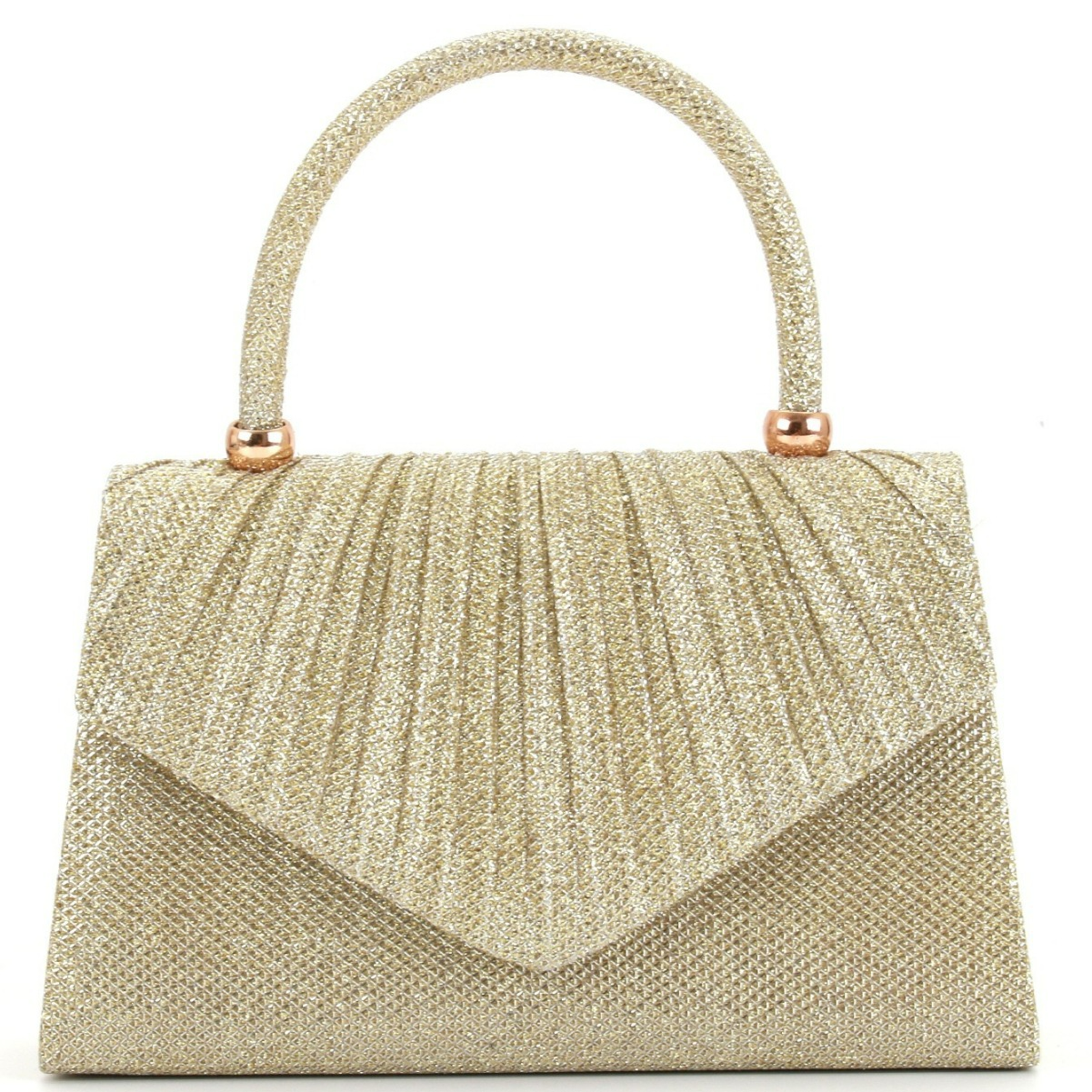 Abendtasche für Damen mit Glitzer-Optik ⎜ Elegante Handtasche für Hochzeit, Party und festliche Anlässe