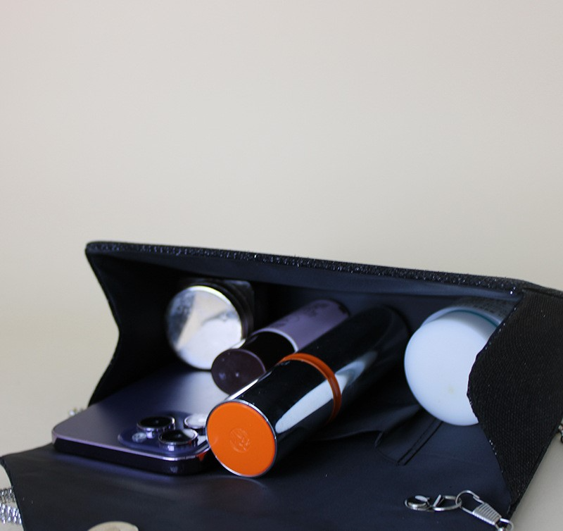Damen Clutch Tasche ⎜ Elegante Abendtasche mit Schleife für Party und besondere Anlässe
