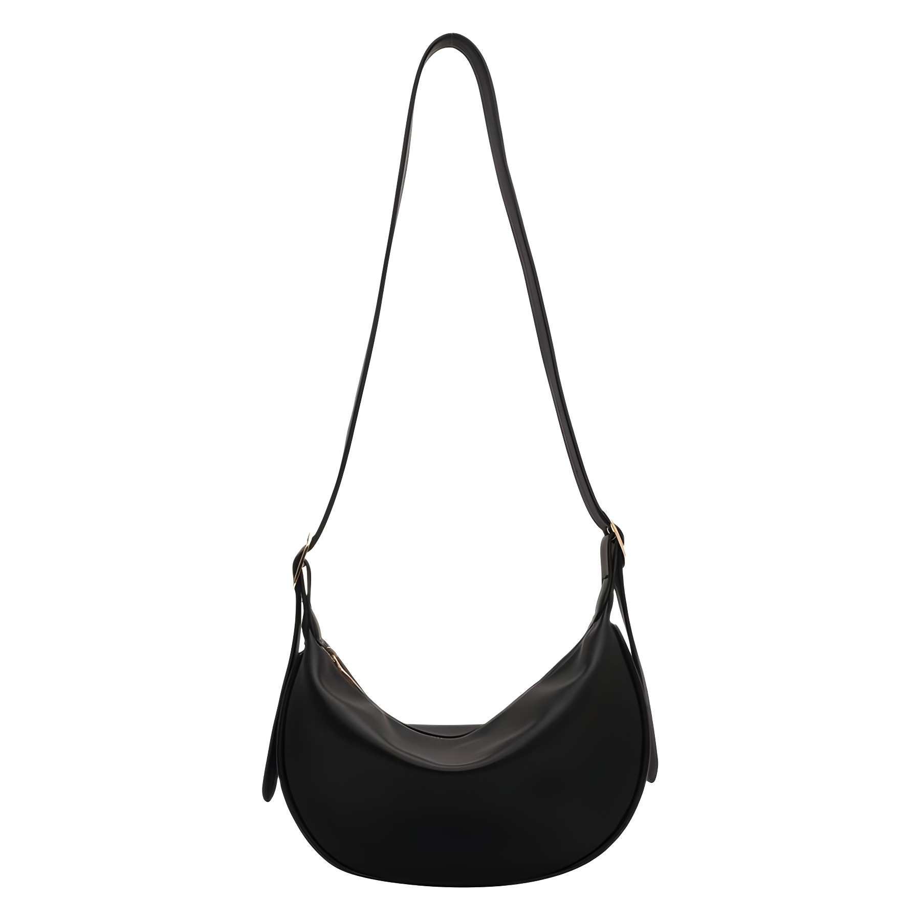 Damen Umhängetasche aus Weichem Kunstleder ⎜ Leichte Schultertasche im Halbmond-Design für Alltag und Sommer