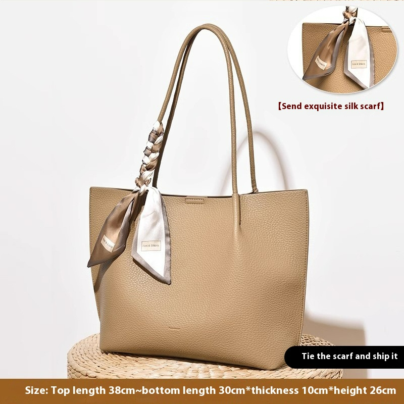 Shopper Tasche für Damen ⎜ Elegante Tragetasche mit großer Kapazität und Tuch-Detail für Büro und Freizeit