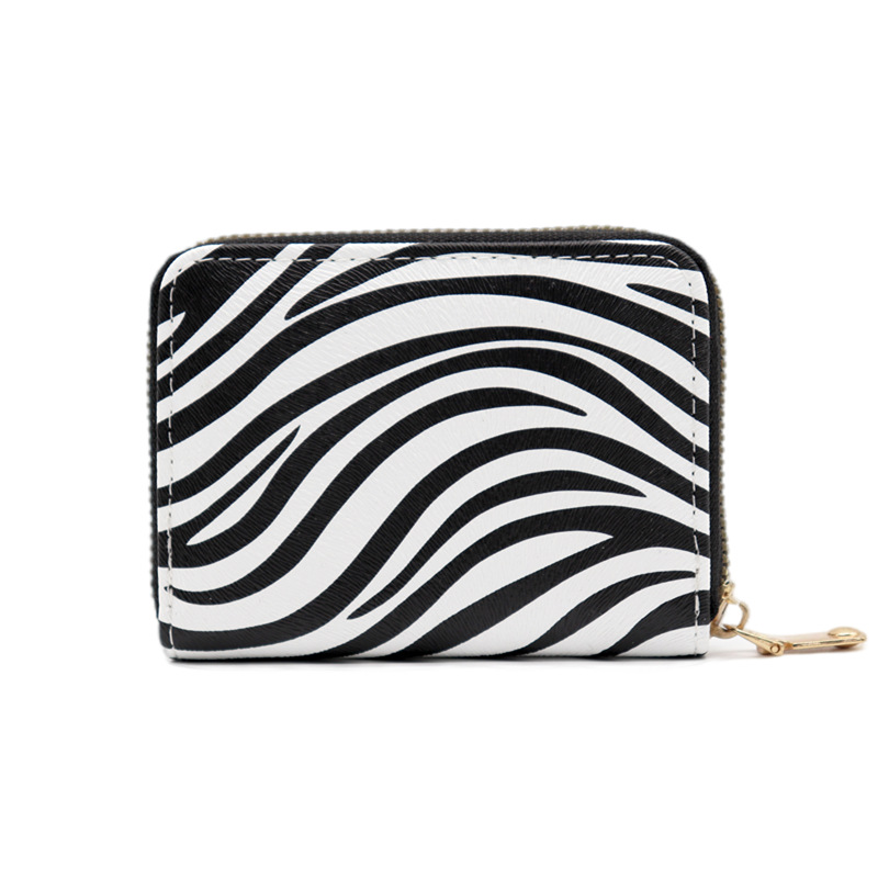 Kartenetui für Damen mit Animal-Print ⎜ Kompakte Geldbörse mit Reißverschluss und erweiterbarem Kartenfach