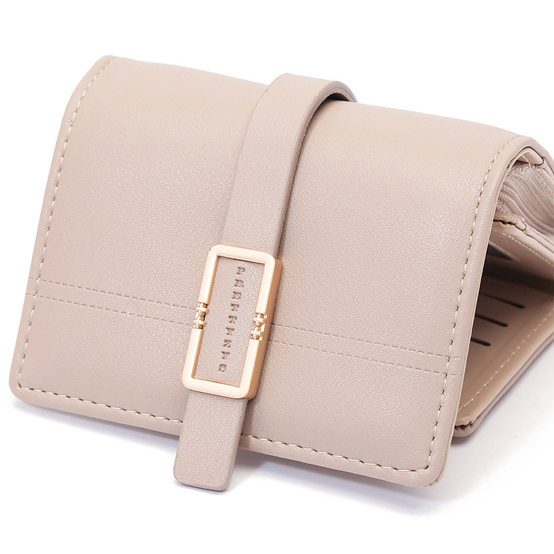 Damen Faltbare Geldbörse mit Riegelverschluss ⎜ Kompakte Brieftasche mit Münzfach und Kartenfächern für den Alltag