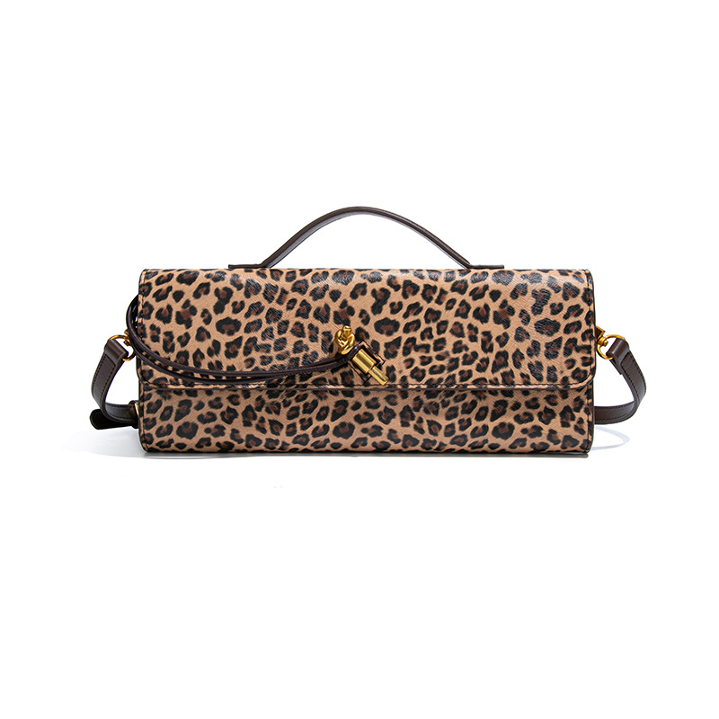 Abendtasche für Damen ⎜ Elegante Umhängetasche mit Retro-Look und stilvollem Leopardenmuster