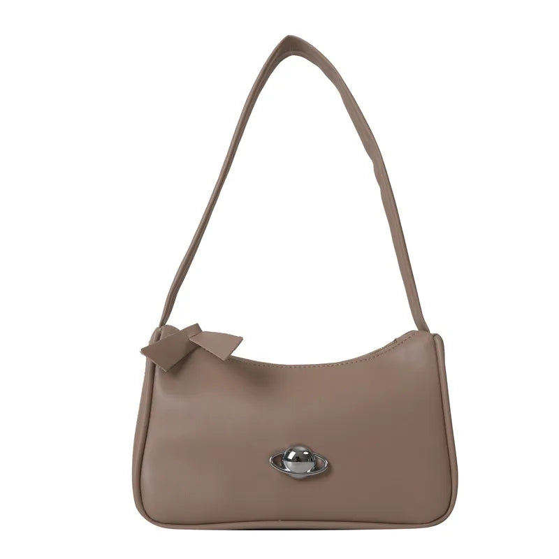 Schultertasche für Damen ⎜ Schlichte Umhängetasche mit Drehverschluss und elegantem Design für den täglichen Look