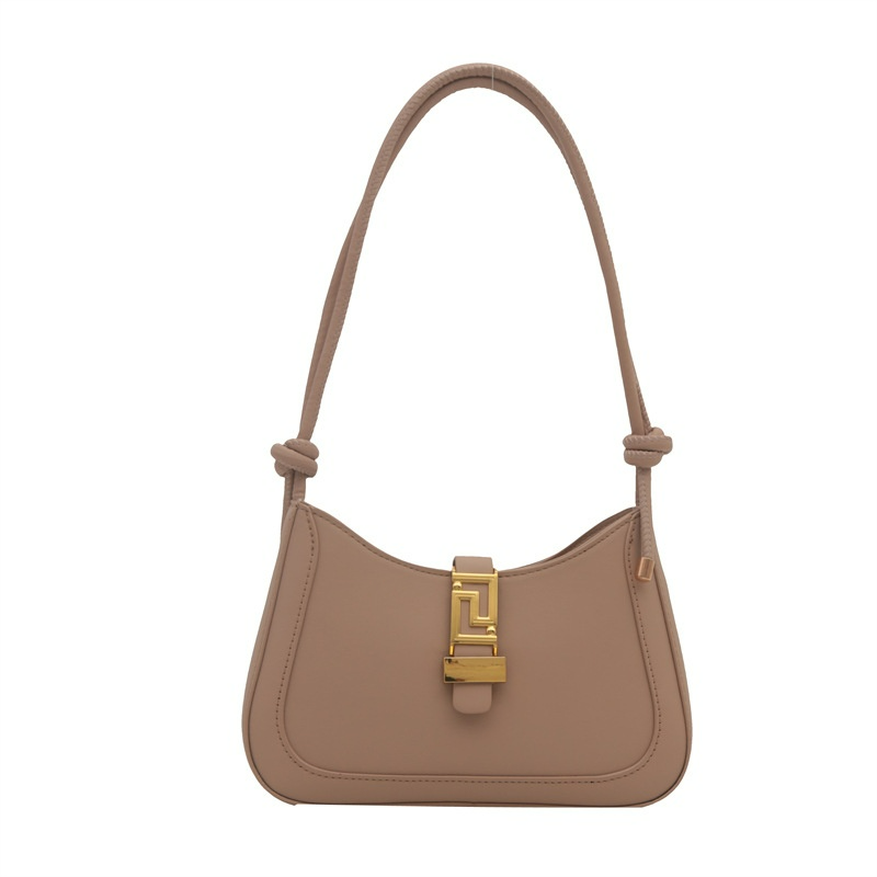 Schultertasche für Damen ⎜ Elegante Retro-Underarm-Bag mit goldener Schnalle und Knotenriemen für stilvolle Outfits