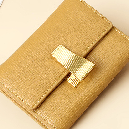 Damen Geldbörse im Kurzformat ⎜ Stilvolle Brieftasche mit mehreren Kartenfächern und praktischem Steckverschluss