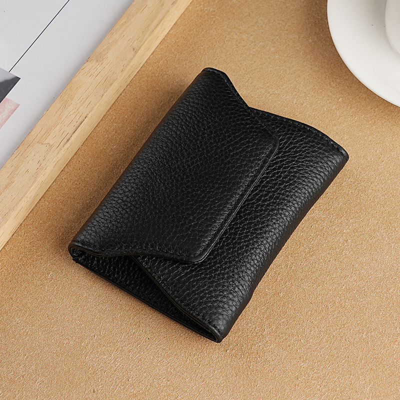Damen Mini-Geldbörse aus Leder ⎜ Kompaktes Portemonnaie mit Kartenfächern und Münzfach für unterwegs