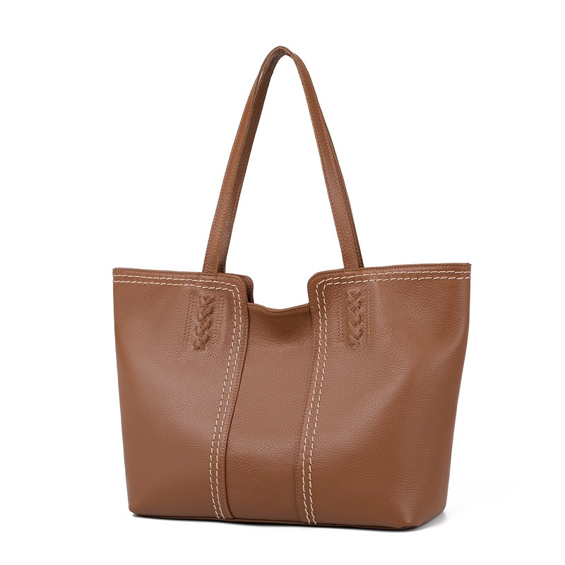 Shopper Tasche für Damen ⎜ Geräumige Ledertasche mit Doppelhenkel für Büro, Stadt und Alltag