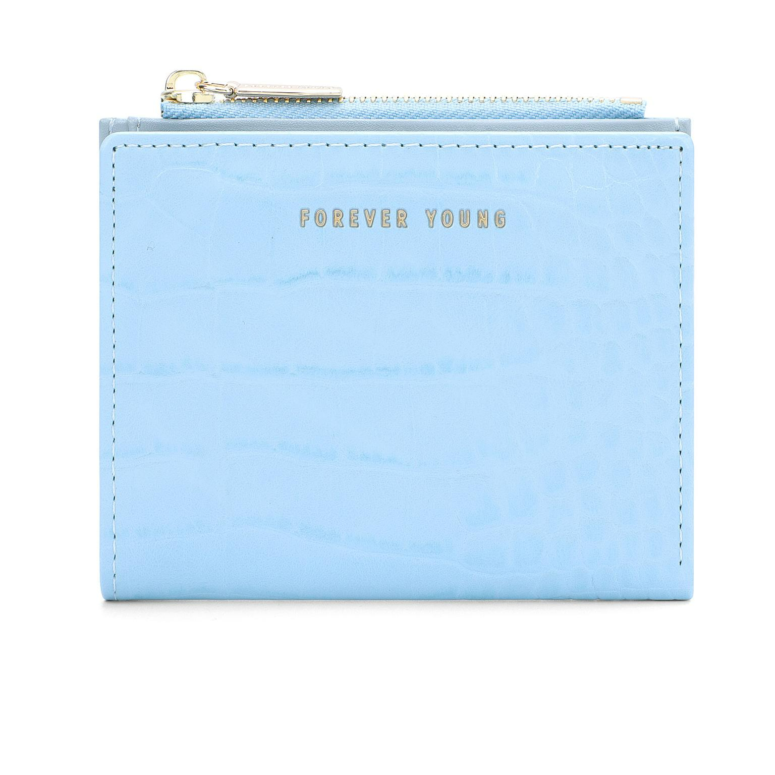 Damen Kurz-Geldbörse mit Kroko-Prägung ⎜ Schlanke Zweifach-Brieftasche mit Reißverschluss für Kleingeld