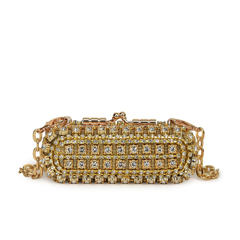 Abendtasche für Damen ⎜ Elegante Clutch mit Strassbesatz und Kettenträger für festliche Anlässe