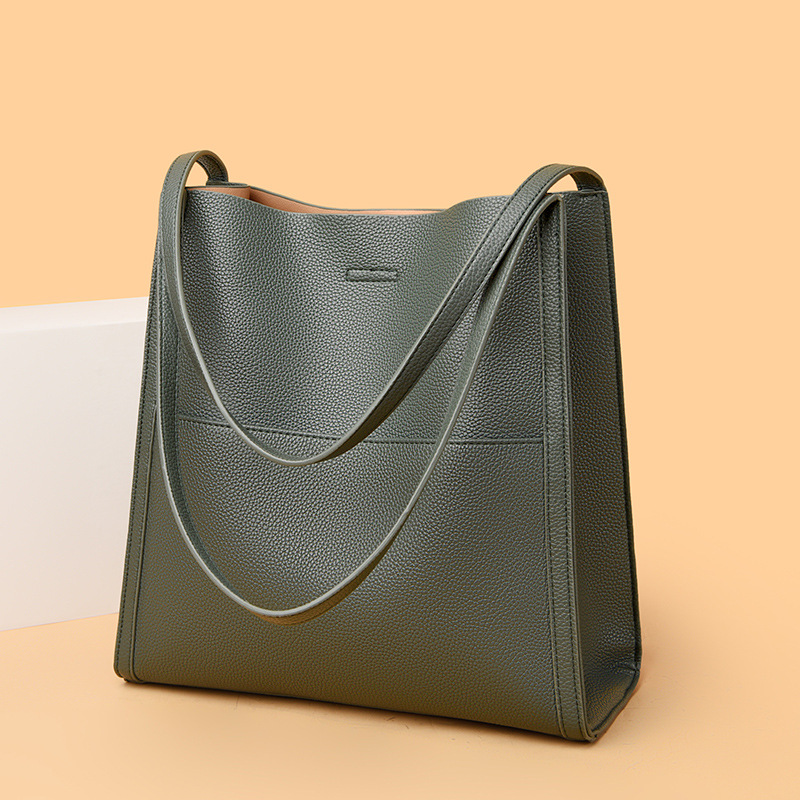 Damen Tragetasche ⎜ Große Schultertasche in Lederoptik für Büro, Einkauf und Alltag